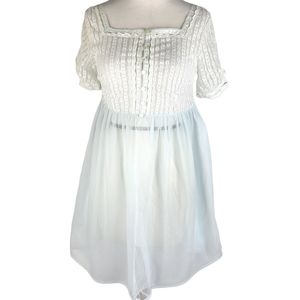 Vintage Hollywood Vassarette Jr Peignoir  Powder Blue Baby Doll Nightgown Size 9